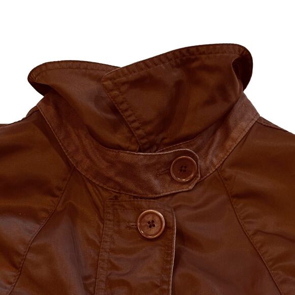 Ralph Lauren Utility Coat Womens S Brown Taffeta Nylon Jacket Drawstring Waist - Picture 4 of 15